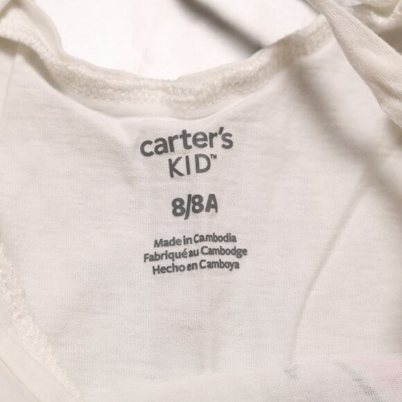 4/$20 - Carters Girls Short Sleeve Cotton T-Shirt White Unicorn Print Size 8 - Picture 6 of 8